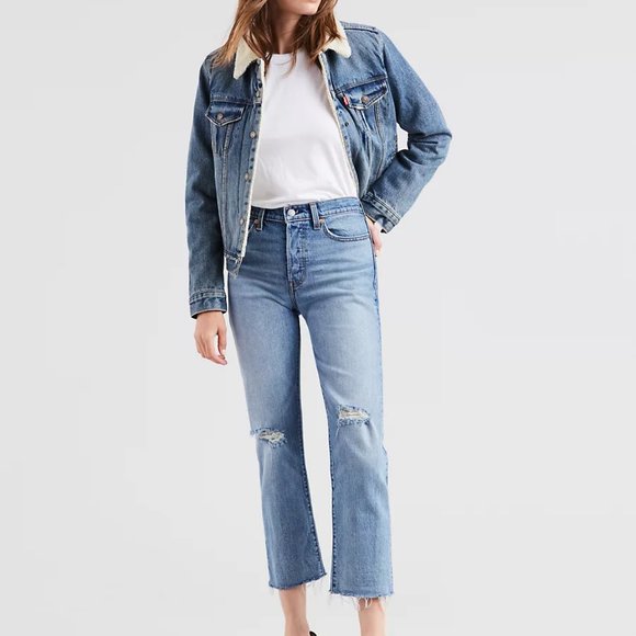 Levi's Denim - Levi's Wedgie Straight Button Fly Jeans Two Minds Wash Sz 28